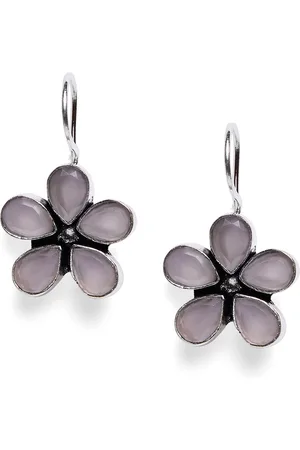 Bamboo Tree Jewels Violet Floral Drop Earrings
