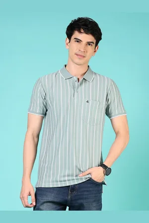 V-Mart Men Striped Polo Collar Pockets T-shirt