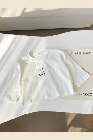 LULU & SKY Boys Striped Extended Sleeves Pure Cotton T-shirt