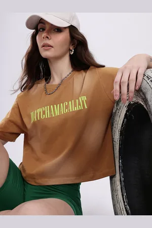 Kook N Keech Typography Print Faded Effect Oversized Boxy T-shirt