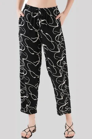 STYLE SHOES Women Printed Ribbed Mid Rise Trousers