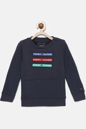 Tommy Hilfiger Boys Navy Blue Brand Logo Embroidered Sweatshirt