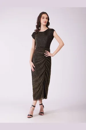 FableStreet Women Round Neck Sheath Midi Dress