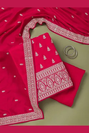 Koskii Art Silk Unstitched Dress Material
