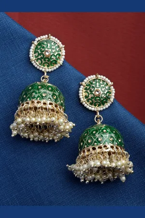 Shining Diva Women Gold-Plated Classic Jhumkas Earrings