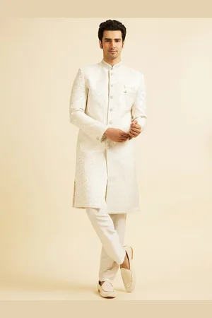 Manyavar Men Embroidered Long Sleeve Sherwani Set