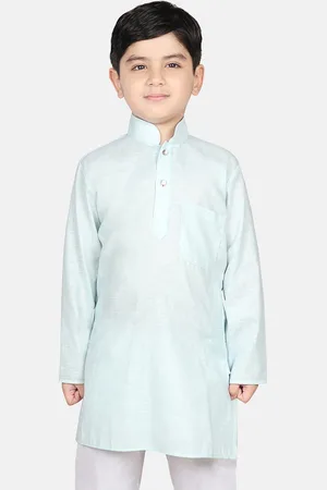SG Boys Turquoise Blue Solid Straight Kurta