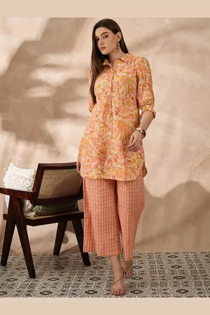 all about you Printed Top With Trousers Co-Ords