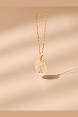 AQUASTREET 18K Gold-Plated Waterproof Antitarnish Letter H Initial Pendant Necklace