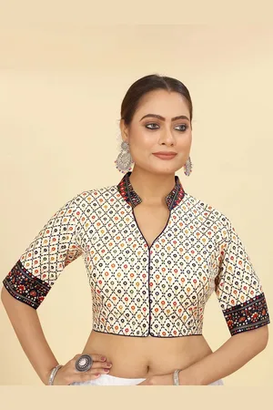 SHOPGARB Printed Cotton Saree Blouse
