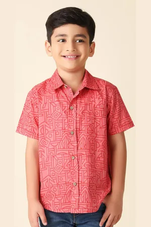 Fabindia Boys Geometric Printed Cotton Casual Shirt