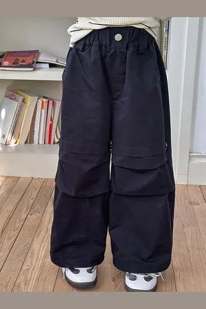 LULU & SKY Girls Loose Fit High-Rise Trousers
