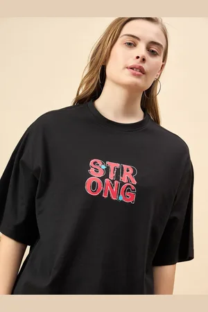 Mast & Harbour Women Printed Drop-Shoulder Sleeves T-shirt