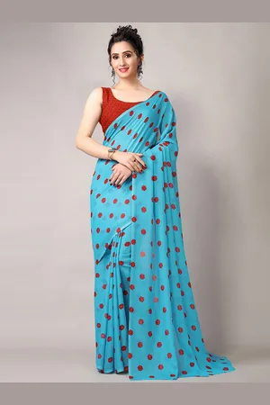 HRITIKA Geometric Print Poly Georgette Saree