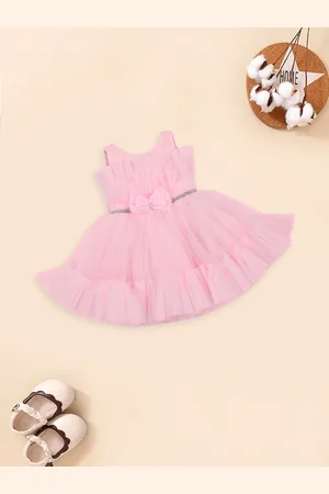 MeeMee Girls Sleeveless Ruffles Fit & Flare Dress