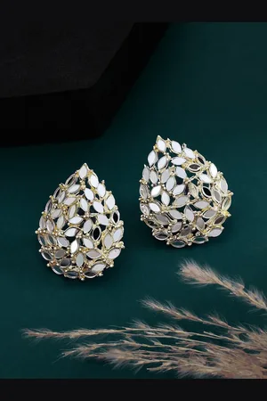 ATIBELLE Gold Plated Contemporary Studs Earrings