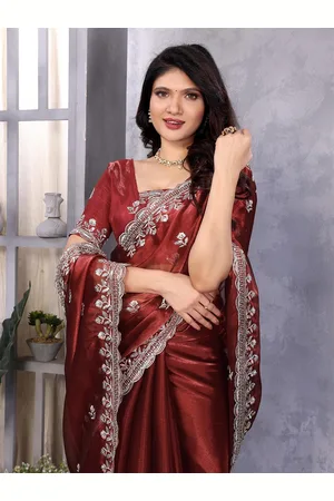 ALAGINI Embellished Saree With Blouse Piece