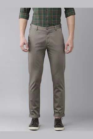 Arrow Men Olive Green Original Slim Fit Trousers