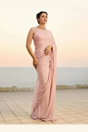Kalista Embellished Sequinned Pure Georgette Saree