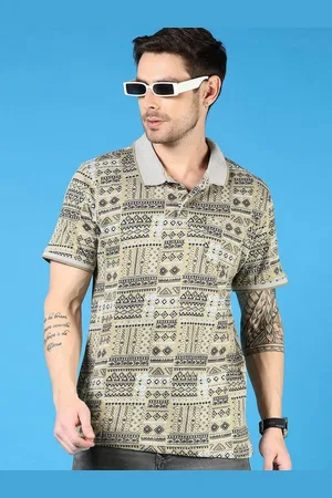 V-Mart Men Printed Polo Collar Pockets T-shirt