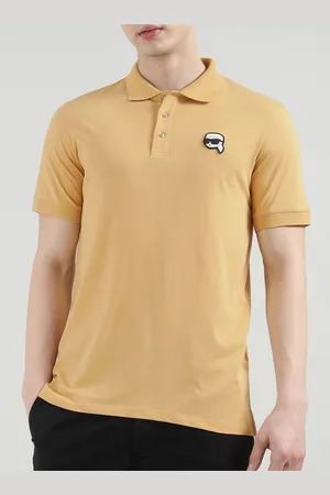 Karl Lagerfeld Men Solid Polo Collar Cotton T-shirt