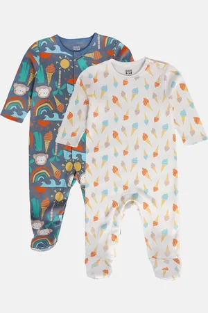 MINI KLUB Boys Pack of 2 Printed Sleepsuit