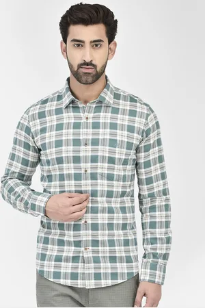 Crimsoune Club Slim Fit Tartan Checks Checked Pure Cotton Casual Shirt
