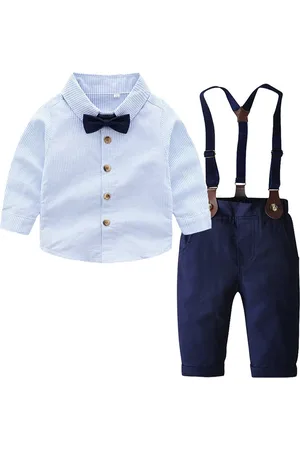 LULU & SKY Boys Striped Shirt with Trousers