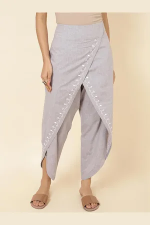 Fabindia Women Chikankari Embroidered Cotton Dhoti Pants