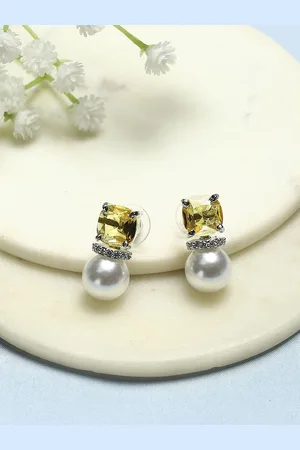 Biba Silver-Plated Contemporary Studs Earrings