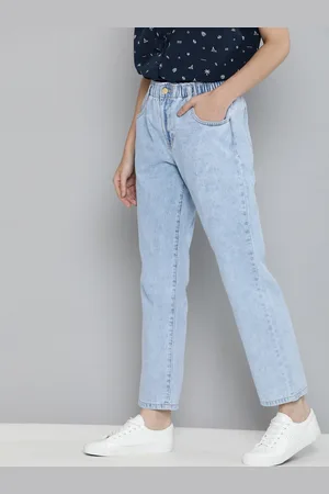 Mast & Harbour Women Blue Straight Fit High-Rise Stretchable Jeans