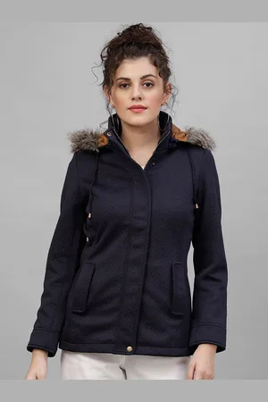 Gipsy Women Navy Blue Self Design Tailored Jacket