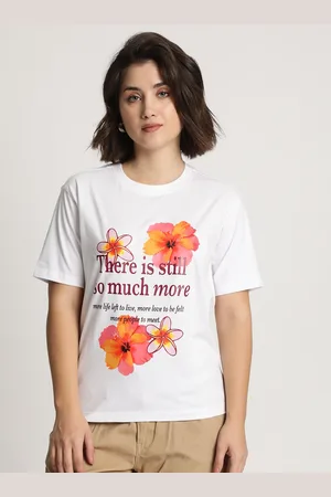 IVOC Women Typography Printed Applique T-shirt