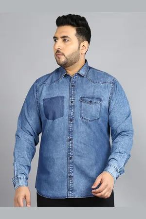 URBANO Size Faded Denim Casual Shirt