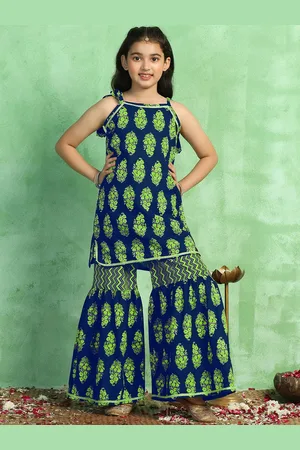 BAESD Girls Floral Printed Regular Kurta with Sharara