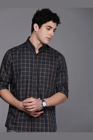 Louis Philippe Tartan Checked Slim Fit Pure Cotton Casual Shirt