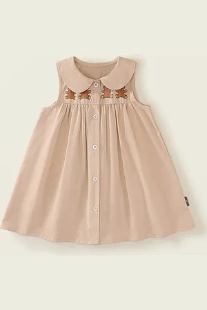 LULU & SKY Girls Peter Pan Collar Cotton Shirt Dress