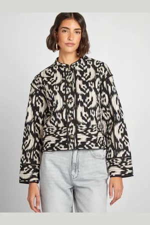 KIABI Women Longline Quilted Jacket with Embroidered