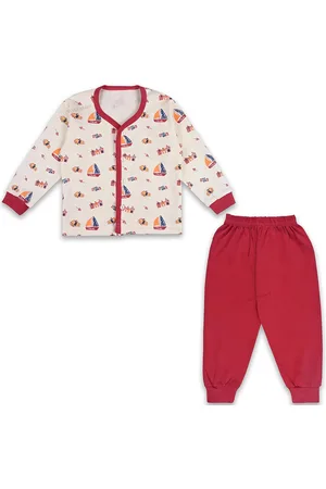 Wish Karo Boys Printed V-Neck Long Sleeves T-Shirt With Jogger