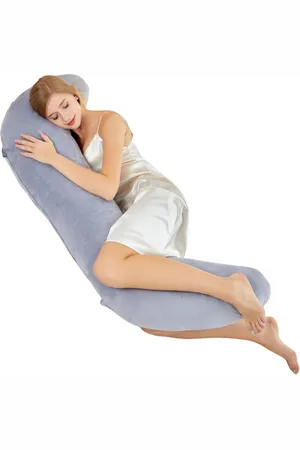 Pum Pum Grey Fibre Filled Faux Velvet Ultra Soft Maternity Pillow