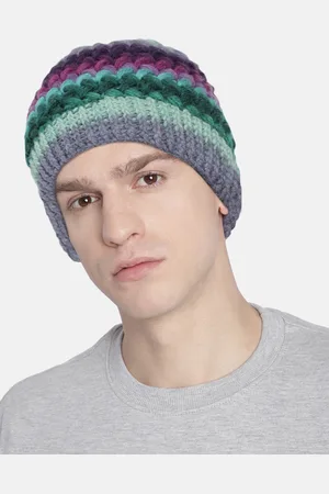 Magic Needles Men Multicoloured Woollen Crochet Beanie