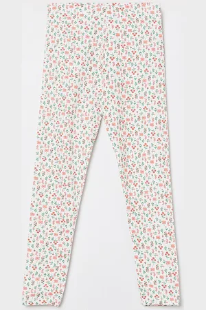 Lifestyle Girls Floral Printed Skinny Fit Mid-Rise Cotton Trousers