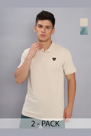 TECHNOSPORT Men Pack Of 2 Solid Polo Collar Antimicrobial Slim Fit T-shirt