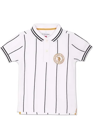 Ralph Lauren Boys Striped Polo Collar Pure Cotton T-Shirt