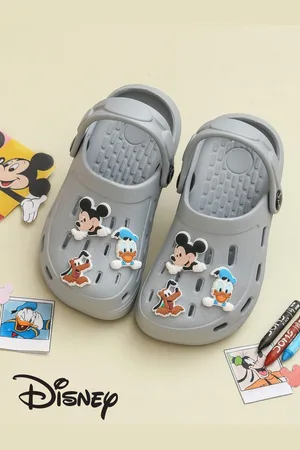 Yellow bee Boys Printed Gey Clogs