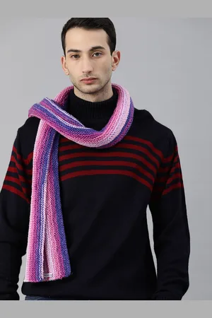 Magic Needles Unisex Purple & Pink Self-design Scarf With Tassels