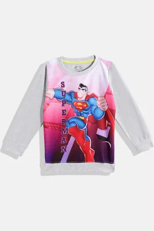 Eteenz Boys Superman Printed Cotton Sweatshirt