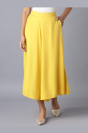 Elleven Women Yellow Solid Loose Fit Culottes
