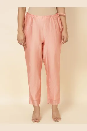 Fabindia Women Mid-Rise Cotton Silk Trousers