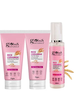 Globus Set Of 3 Rice Ceramid Face Toner -100ml & 2 Peel Off Mask-75g